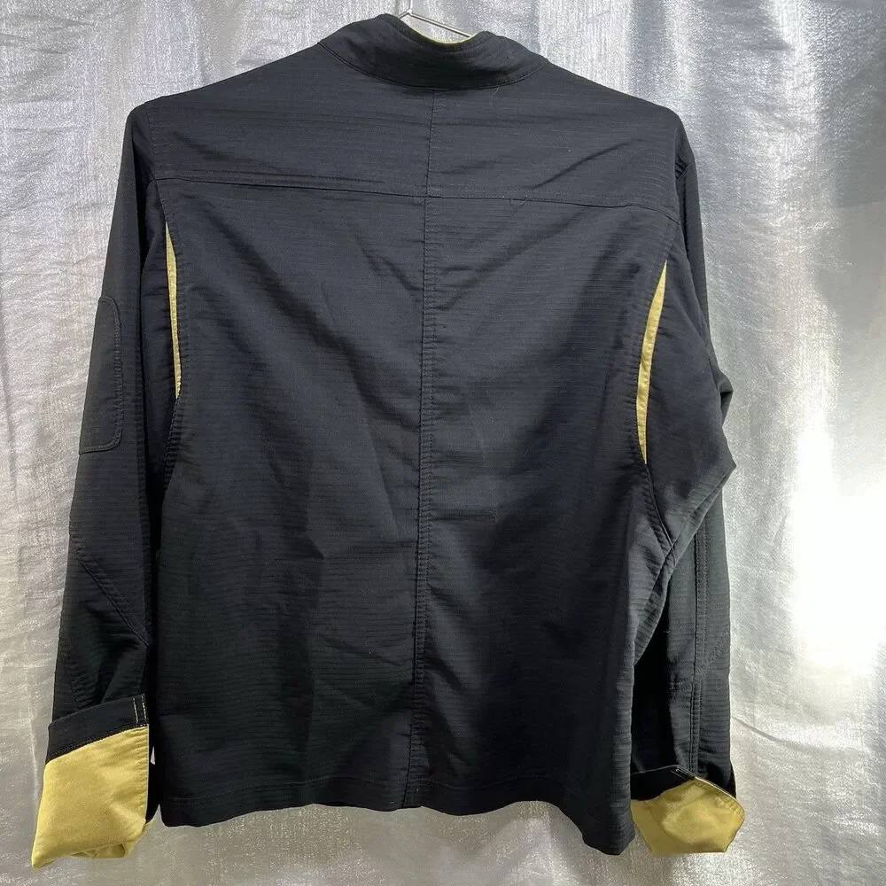 Nike Sphere Dry Jacket Black w/Gold Full Zip Textured Women's L (12/14)